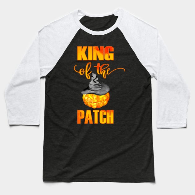 Halloween Mens Costume Funny King Of The Patch Matching Baseball T-Shirt by Kimmicsts